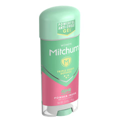 Mitchum Women Clear Gel Powder Fresh close-up highlights clear, residue-free texture