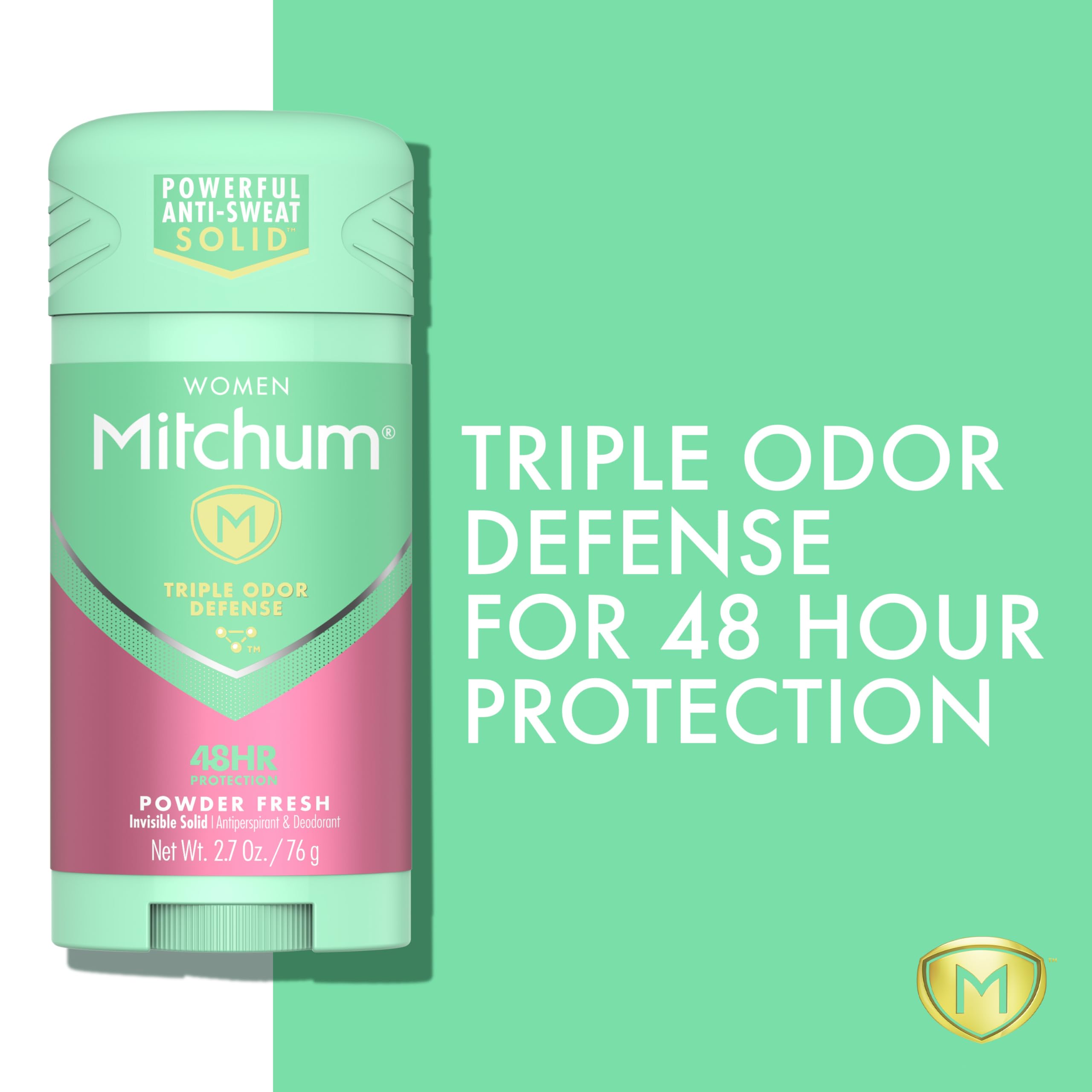 Mitchum Powder Fresh application idea shows a smooth, easy swipe.