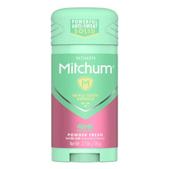 Mitchum Powder Fresh invisible solid stick provides discreet odor protection.
