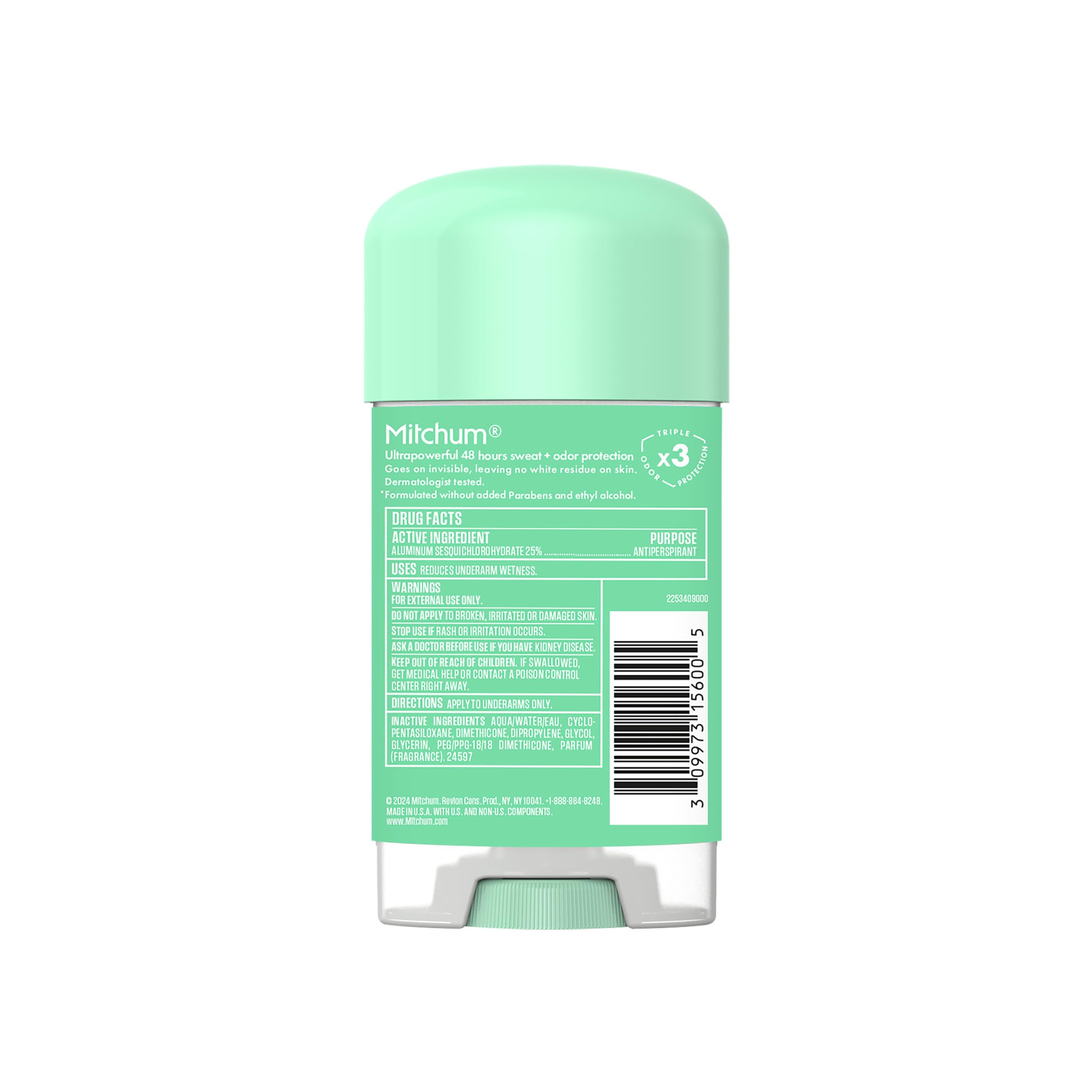 Mitchum Women’s Triple Odor Protection Gel 2.25 oz travel-friendly packaging.