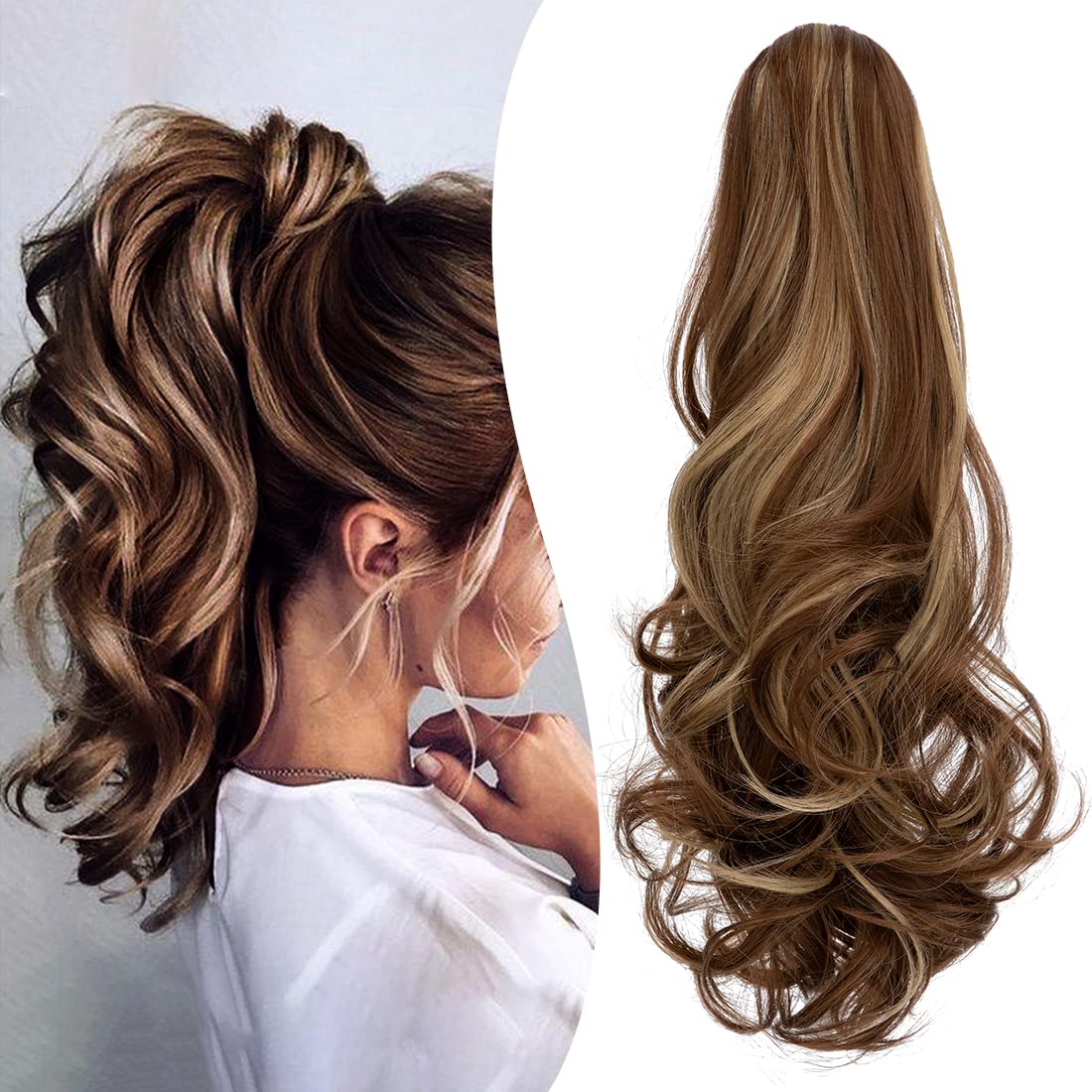 Mitrygreen claw-clip ponytail extension full view for easy volume.