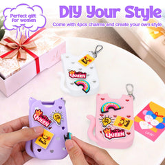 Mity Rain silicone holder with light charm adds fashionable, secure grip for keychains.