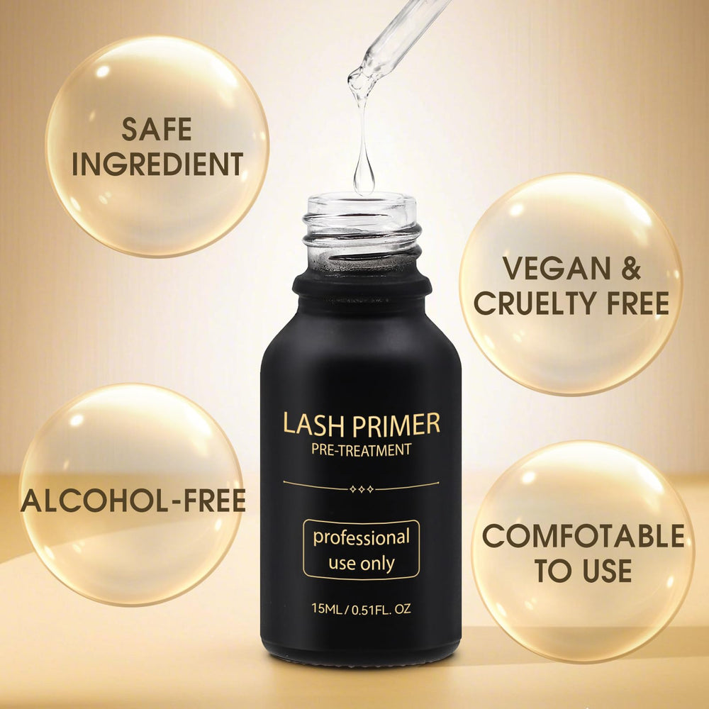 Miuffue Lash Primer on natural lashes shows removal of oils for better bonding.
