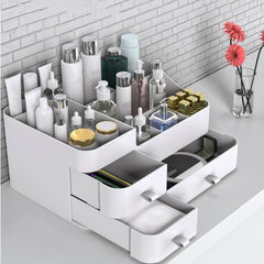 MIUOPUR white makeup organizer side-view shows a slim, sturdy profile.