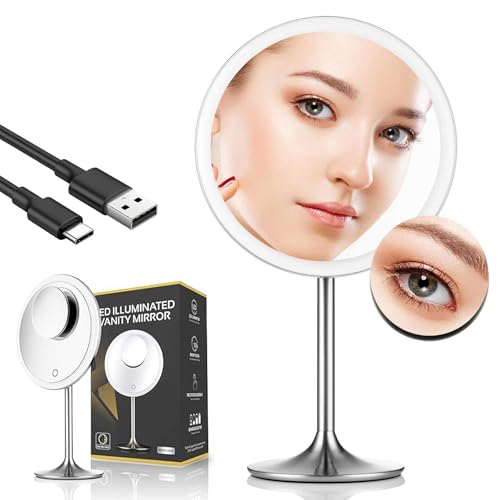 Miusco makeup mirror with premium metal frame for durability