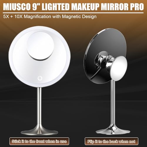Miusco makeup mirror 9-inch side angle for easy seating position