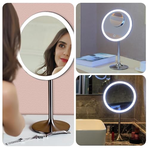 Miusco makeup mirror with USB charging for cordless use