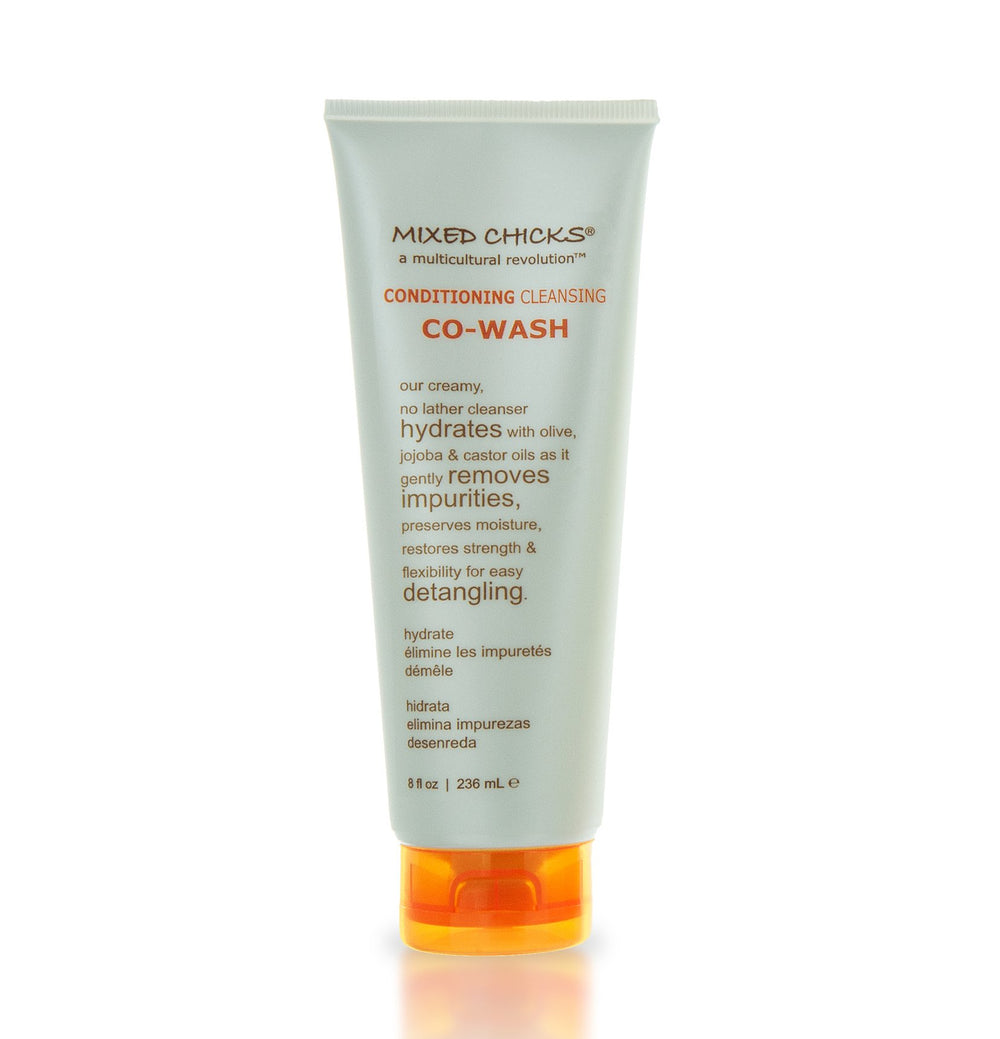 Mixed Chicks Co-Wash bottle front view for gentle cleanse and conditioning.
