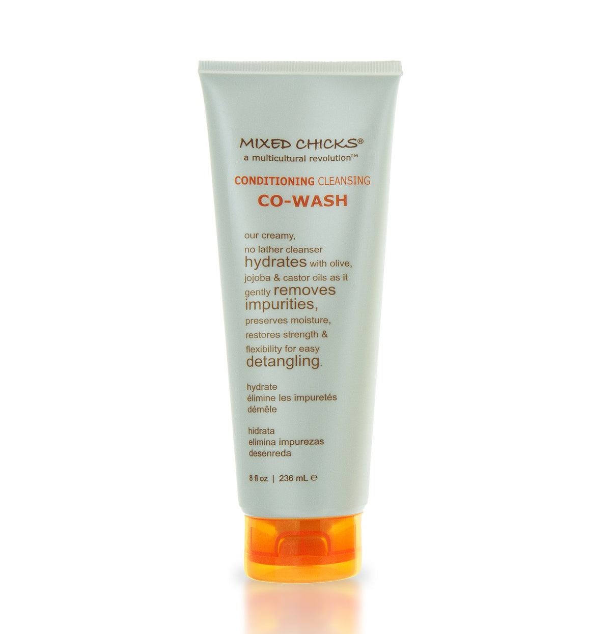 Mixed Chicks Co-Wash bottle front view for gentle cleanse and conditioning.