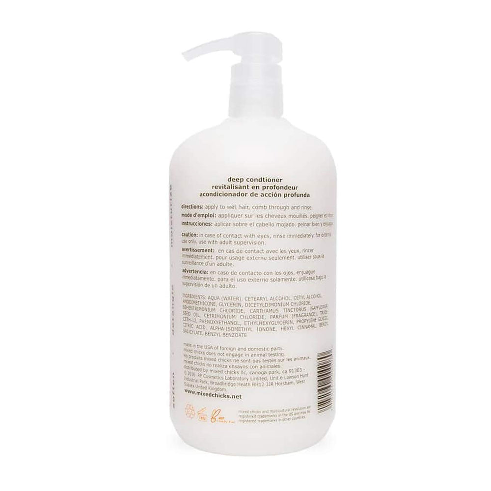 Mixed Chicks Detangling Deep Conditioner application shows easy detangling during wash day.