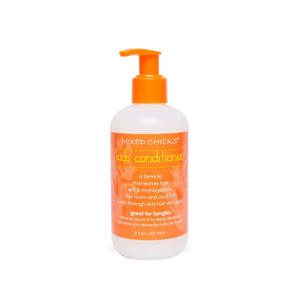 Mixed Chicks Kids Gentle Conditioner bottle close-up for safe detangling