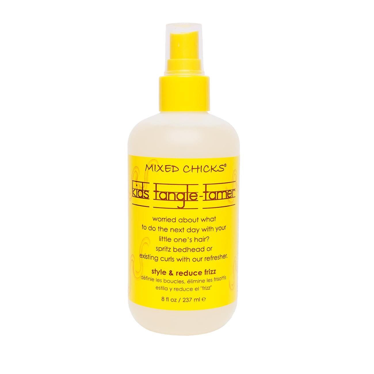 Mixed Chicks Kids Tangle Tamer bottle pump for easy dispensing and styling.