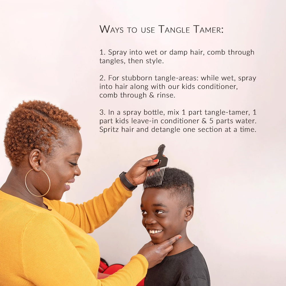 Frizz-free kid curls after using Mixed Chicks Tangle Tamer.