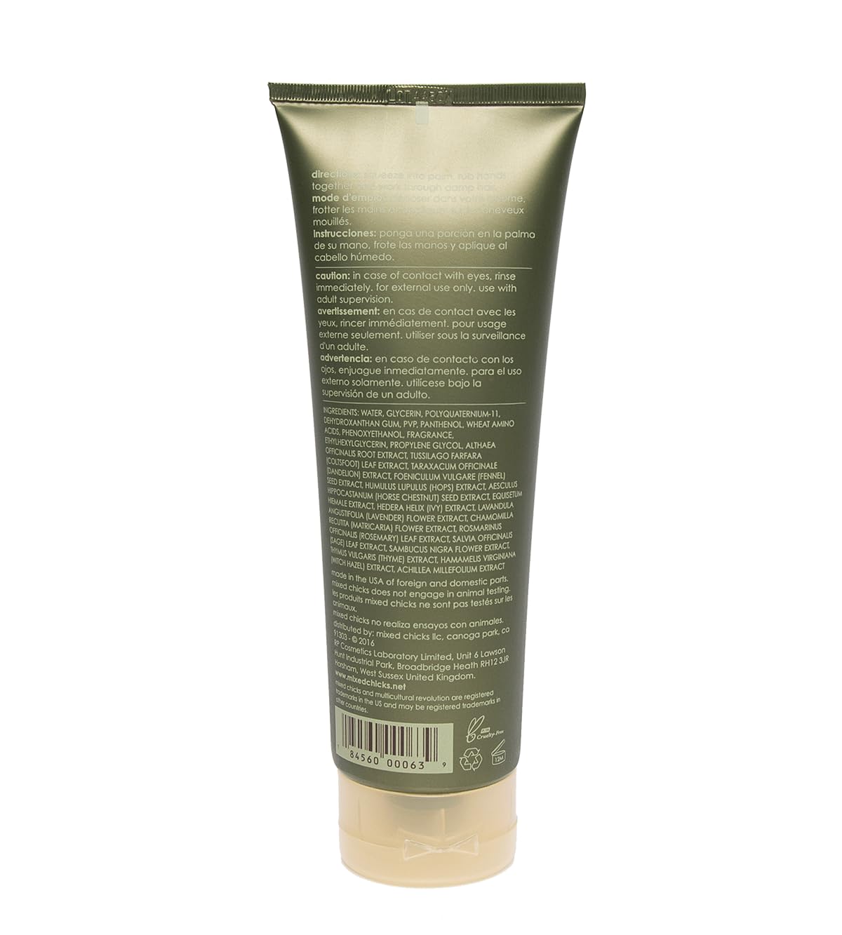Mixed Chicks styling gel hair define application close-up shows defined strands and natural shine