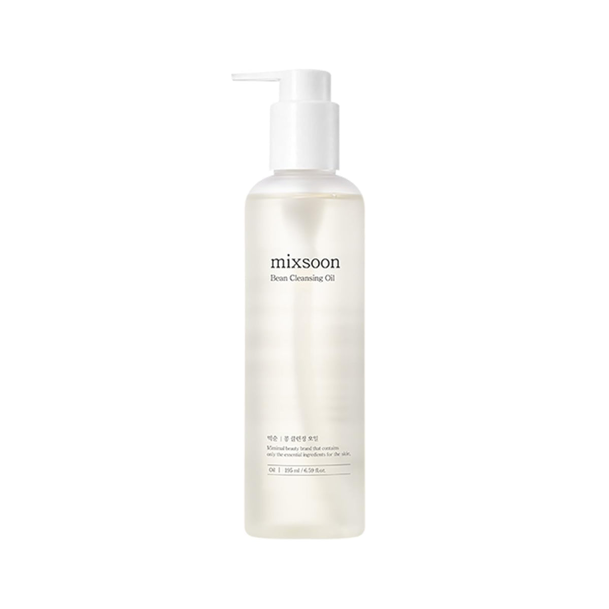Mixsoon Bean Cleansing Oil bottle pour demonstrates a lightweight cleanse for refreshed skin.