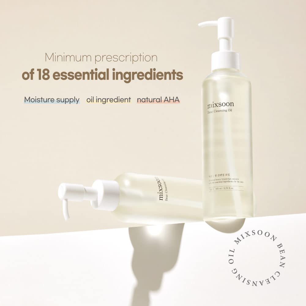 Mixsoon Bean Cleansing Oil glass bottle packaging evokes premium Korean skincare ritual.