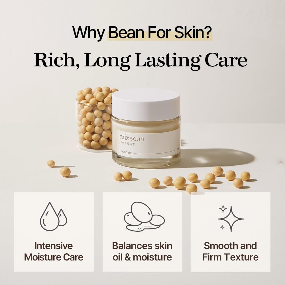 Mixsoon Bean Cream texture swatch shows lightweight, non-sticky finish