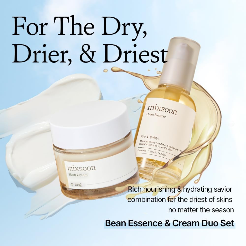 Mixsoon Bean Essence drop on fingertips ready for circular massage.