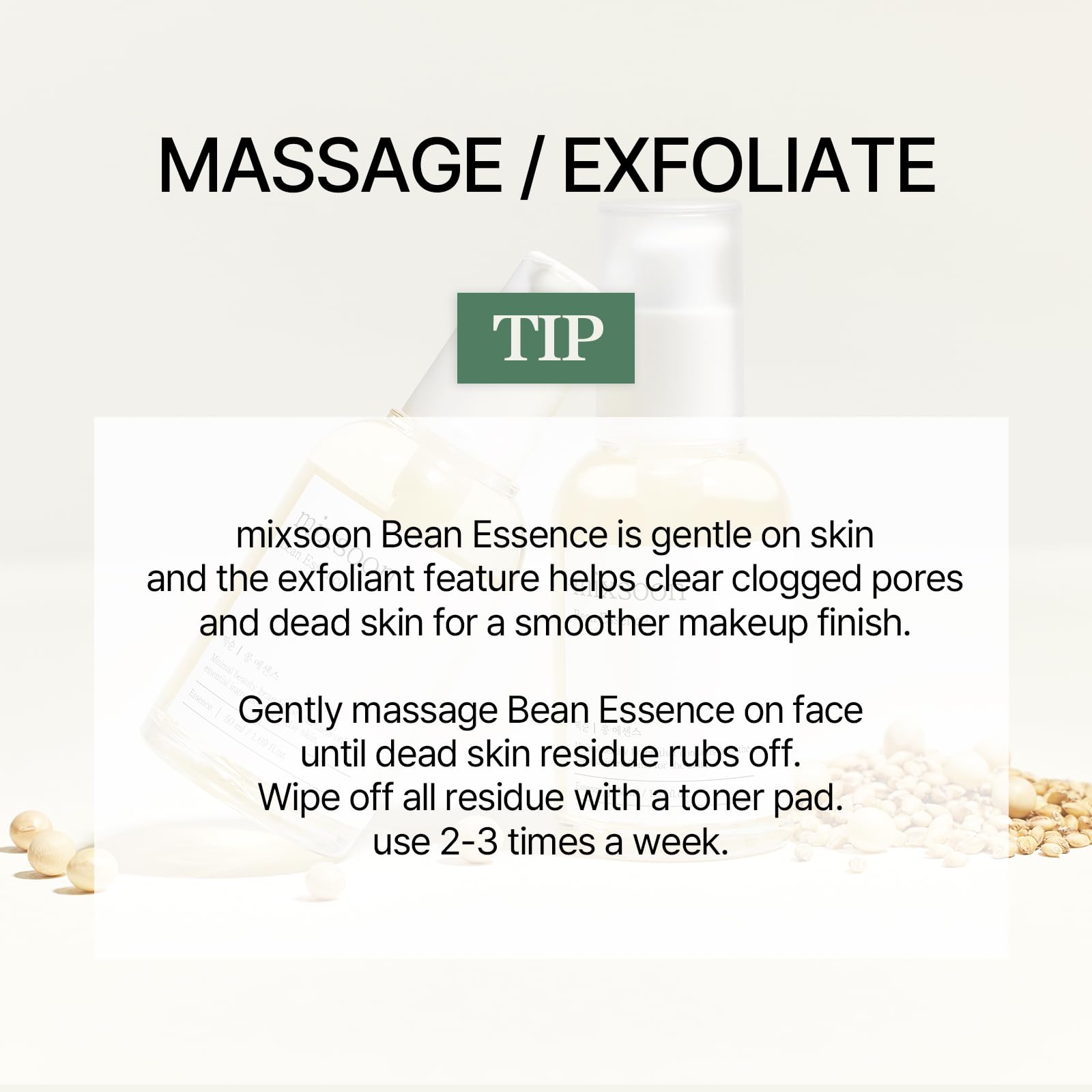 Mixsoon Bean Essence glow after use shows dewy complexion
