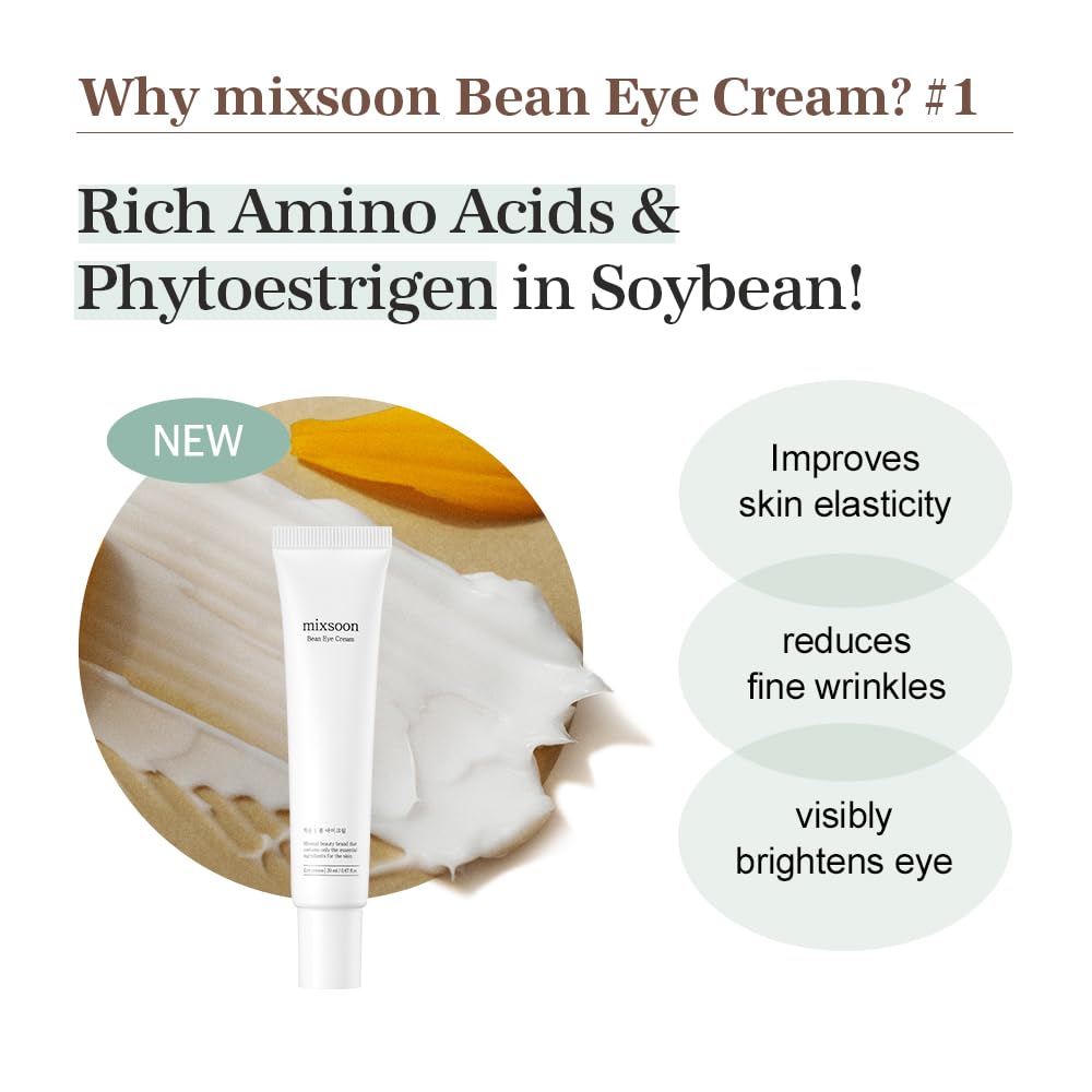 Mixsoon Bean Eye Cream barrier-forming action helps lock in moisture around the eye area.