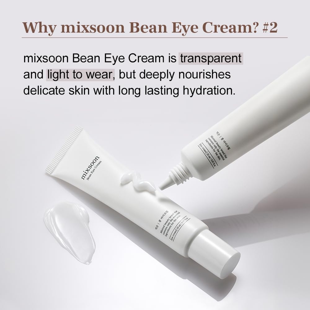 Mixsoon Bean Eye Cream nonsticky finish leaves skin soft without heaviness.