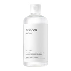 Mixsoon Bean Toner bottle front demonstrates minimalist packaging and daily hydration potential.