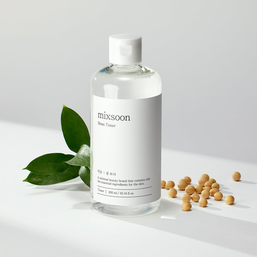 Mixsoon Bean Toner packaging recycled back view emphasizes minimalist, eco-conscious design.