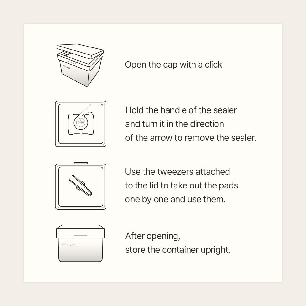 Mixsoon bean toner pad packaging detail showing premium cotton and clean design.