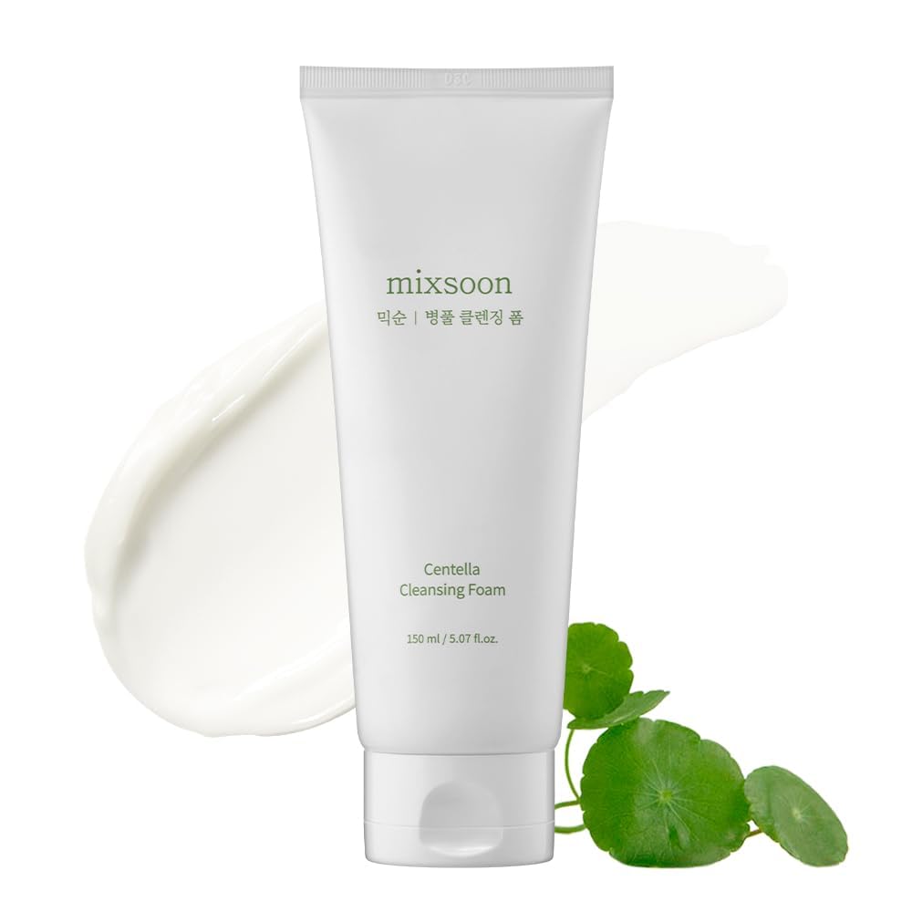 mixsoon Centella Cleansing Foam packaging showcases minimalist design for a clean skincare routine