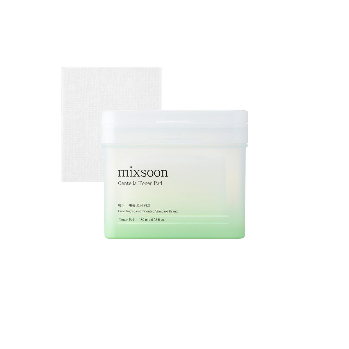 Mixsoon Centella Toner Pad box showcases ready-to-use soothing skincare.