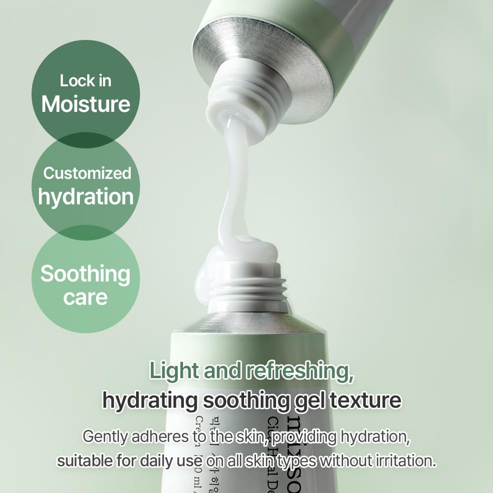 Mixsoon Cica Hyal Deep Soothing Cream hyaluronic acid closeup highlights multi-depth hydration.