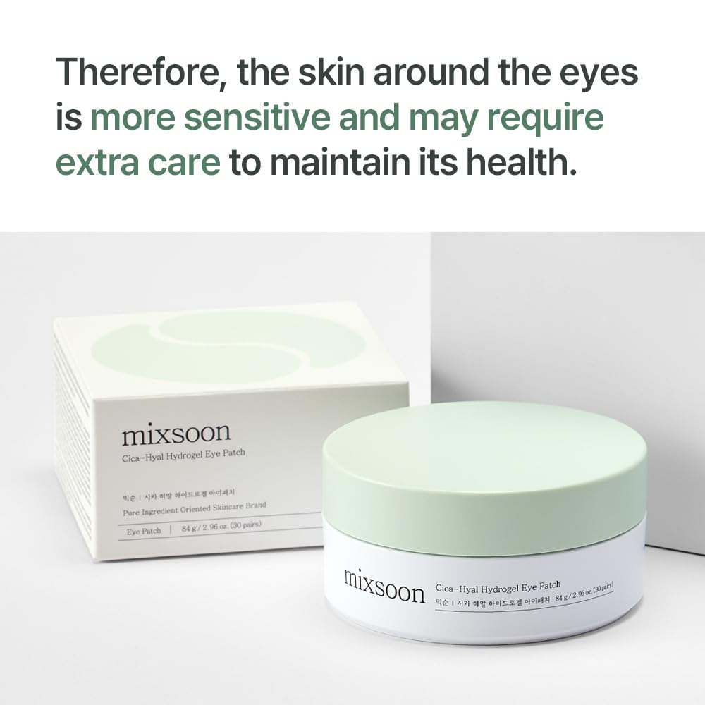 Mixsoon Cica-Hyal Eye Patch cooling effect visible during wear