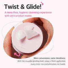 Close-up of balm texture on skin shows silky, creamy consistency