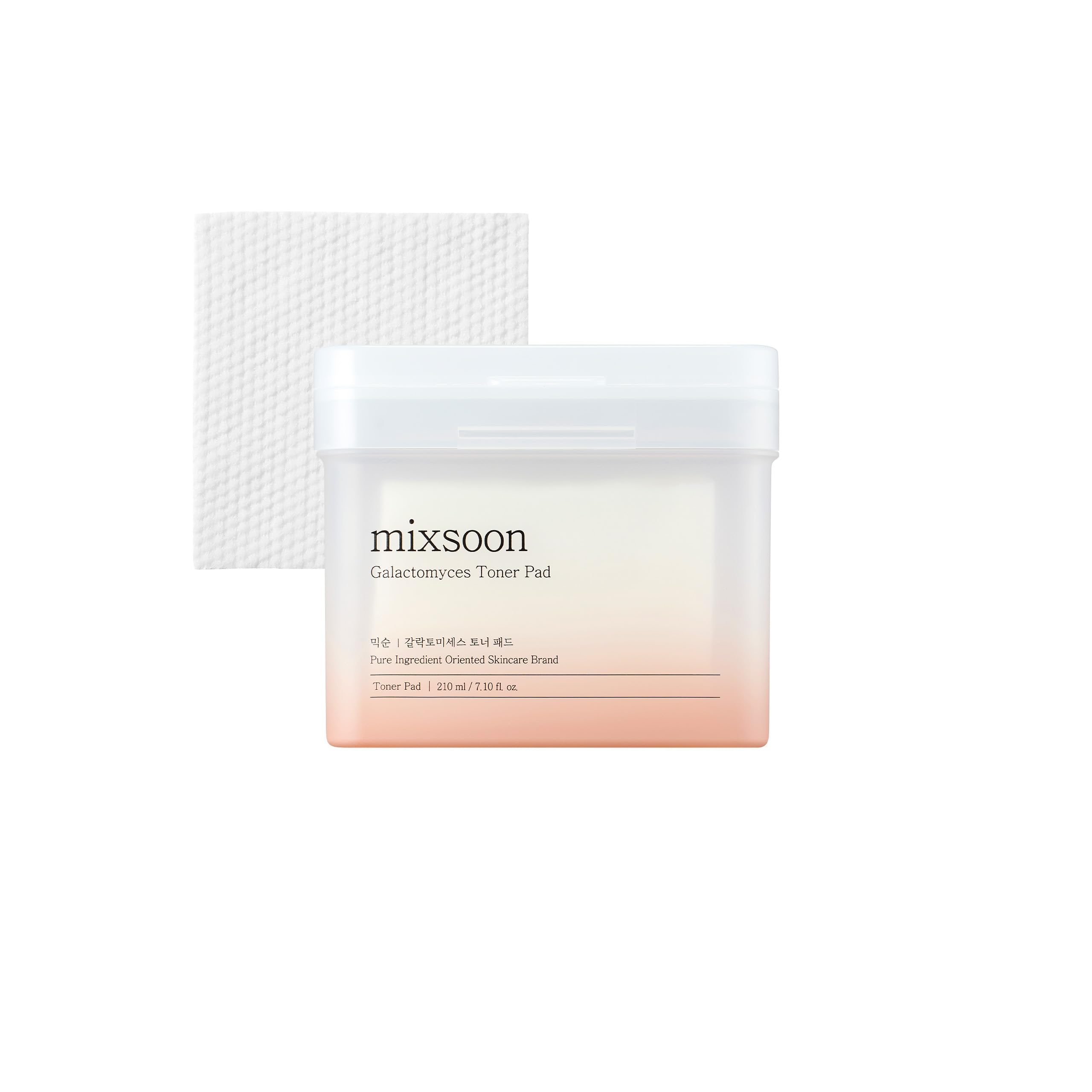 mixsoon galactomyces toner pad dual-texture close-up for gentle exfoliation and radiance.