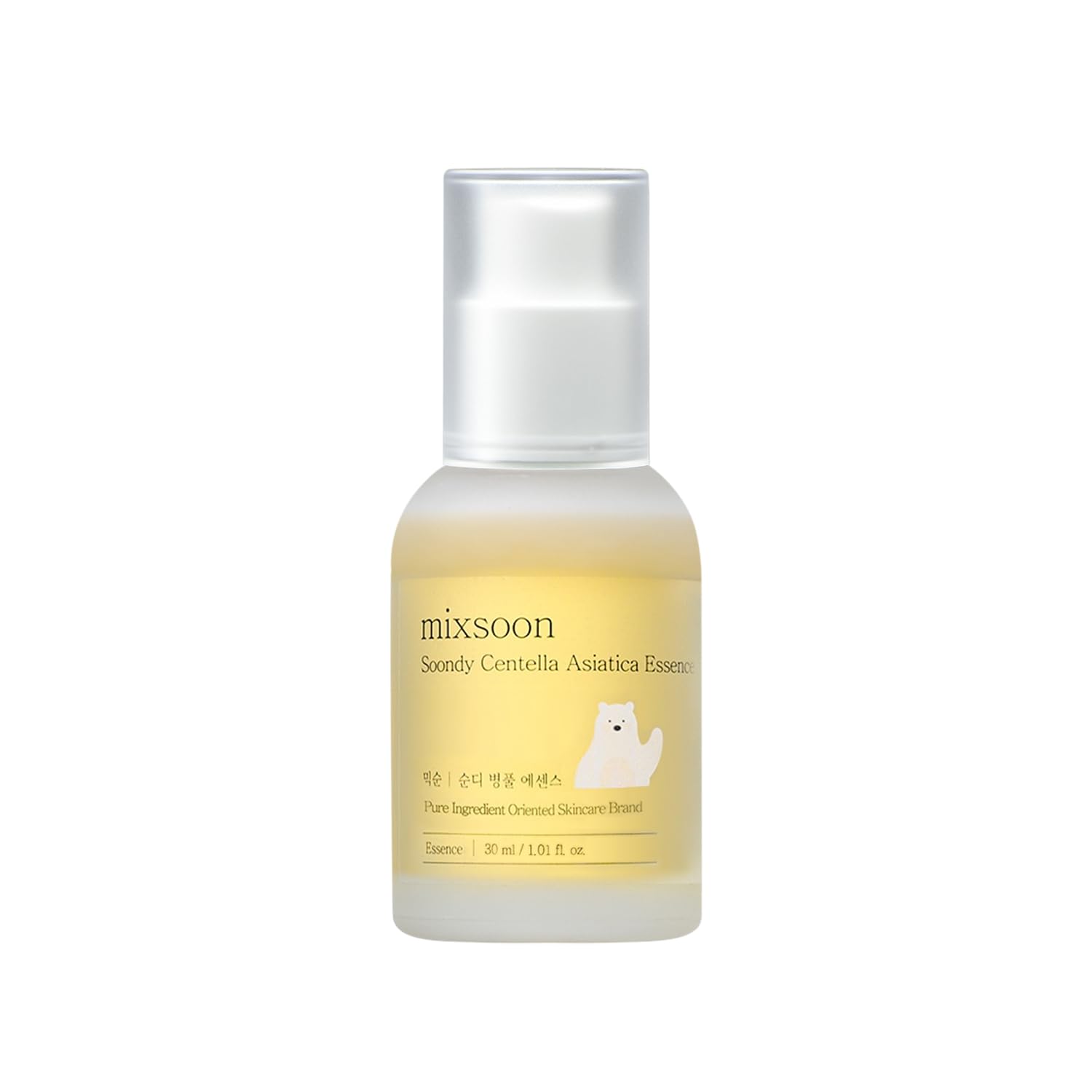 Mixsoon Soondy Centella bottle closeup showing soothing hydration for sensitive skin