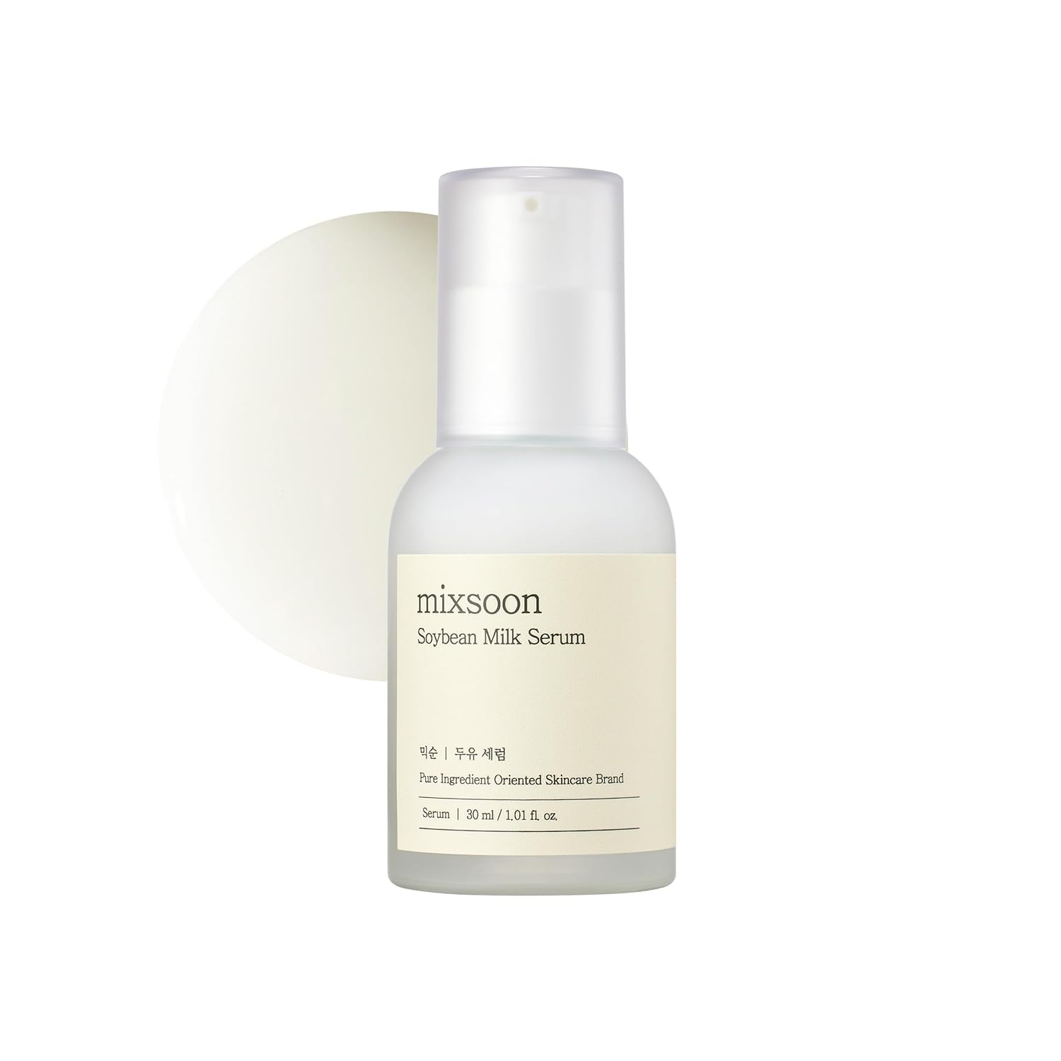 mixsoon Soybean Milk Serum bottle, highlighting hydrating skin nourishment for smooth, luminous skin