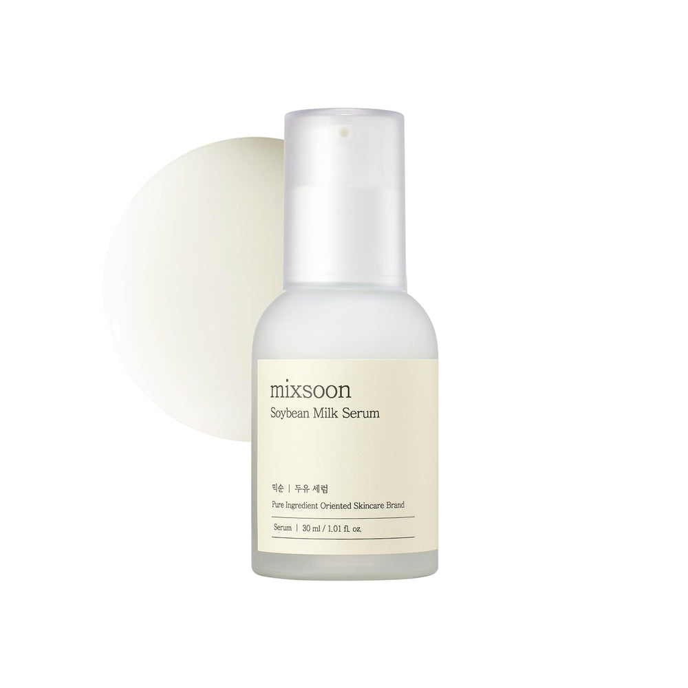 mixsoon Soybean Milk Serum bottle, highlighting hydrating skin nourishment for smooth, luminous skin