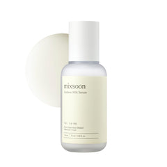 Mixsoon Soybean Milk Serum bottle shows hydrating formula for radiant skin.