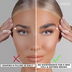 MIYA LASH setting lotion bottle for sleek, feathery brows with lasting shape.