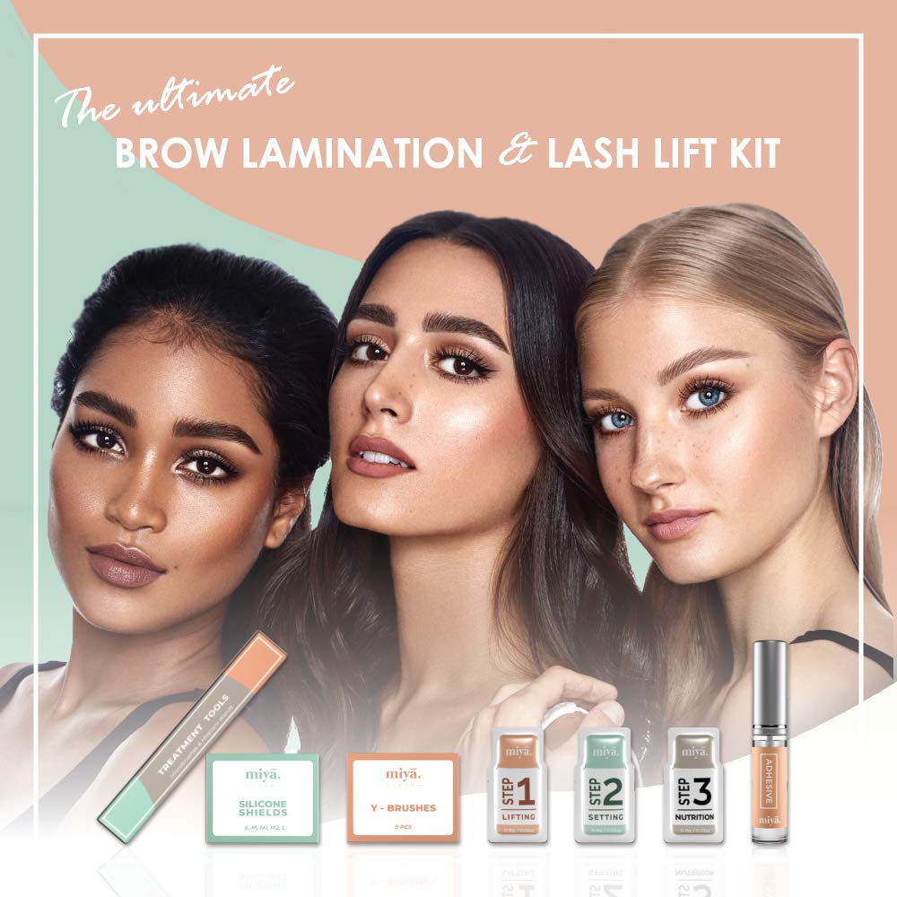MIYA LASH instruction pamphlet demonstrates simple step-by-step use.