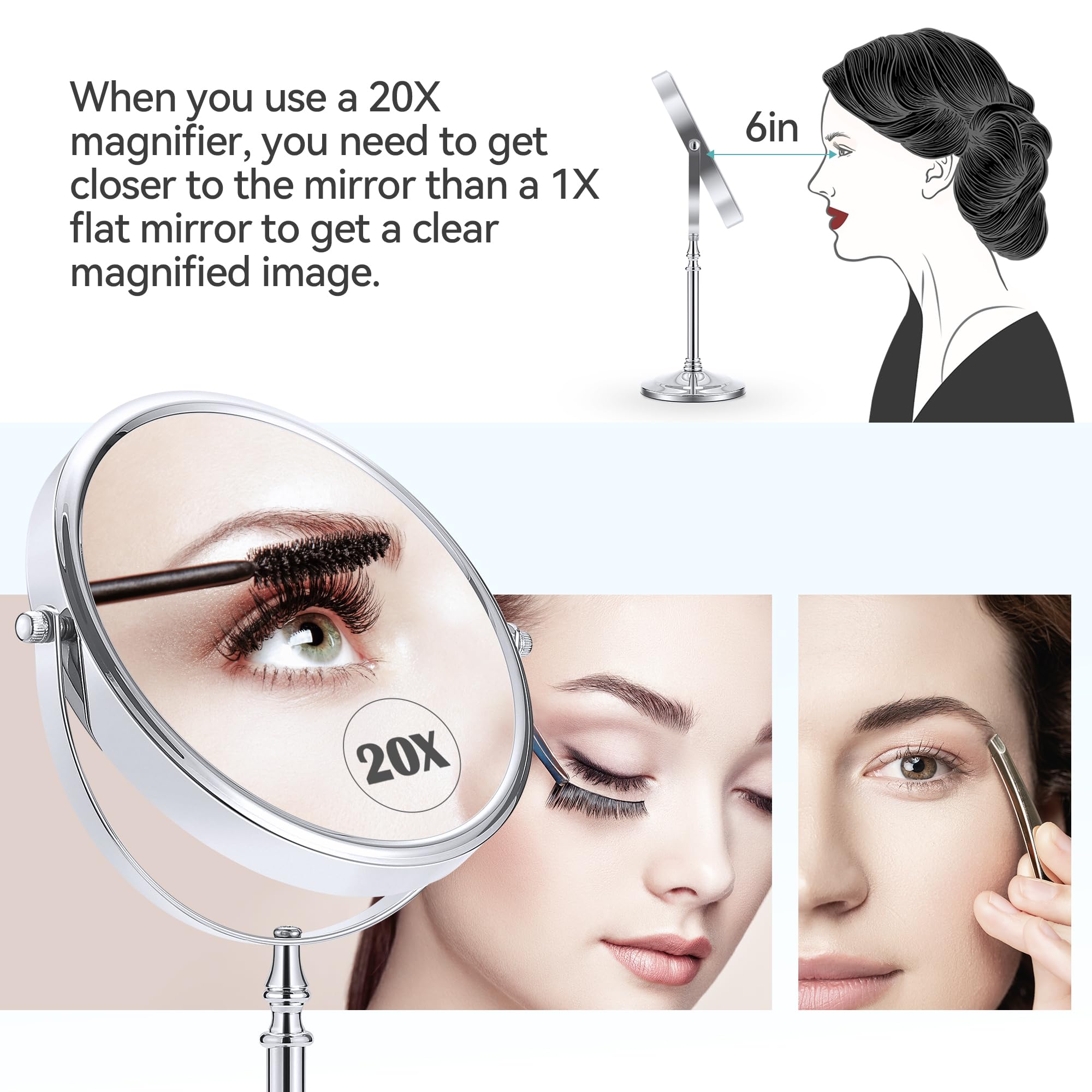 MIYADIVA 8-inch magnifying vanity mirror in bathroom setting for quick touch-ups