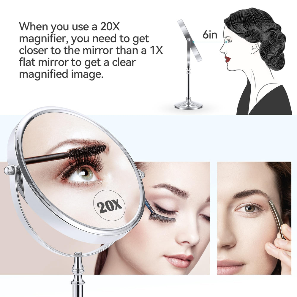 MIYADIVA 8-inch magnifying vanity mirror in bathroom setting for quick touch-ups