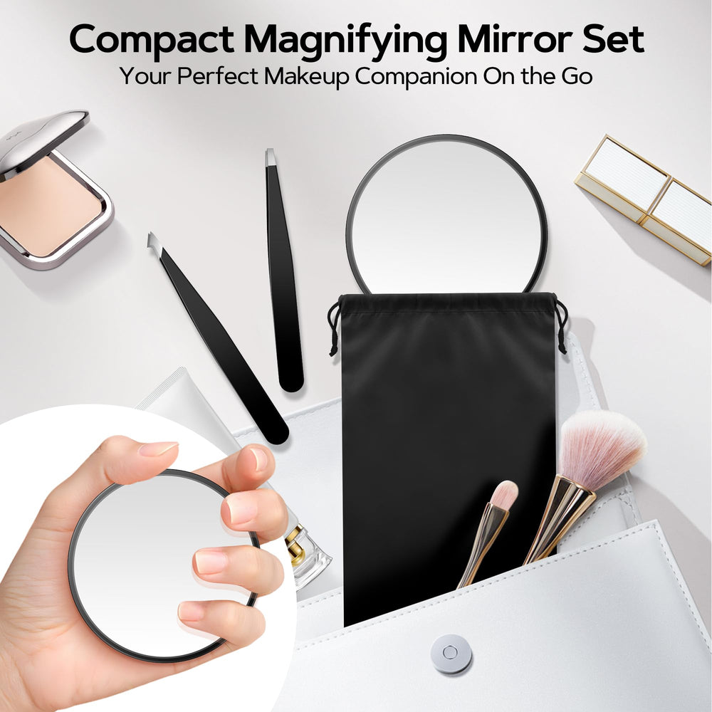 MIYADIVA palm sized compact travel mirror for on the go touch ups