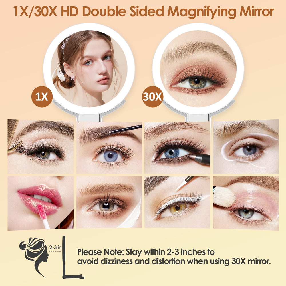 MIYADIVA double-sided mirror 30x 1x for detailed makeup checks