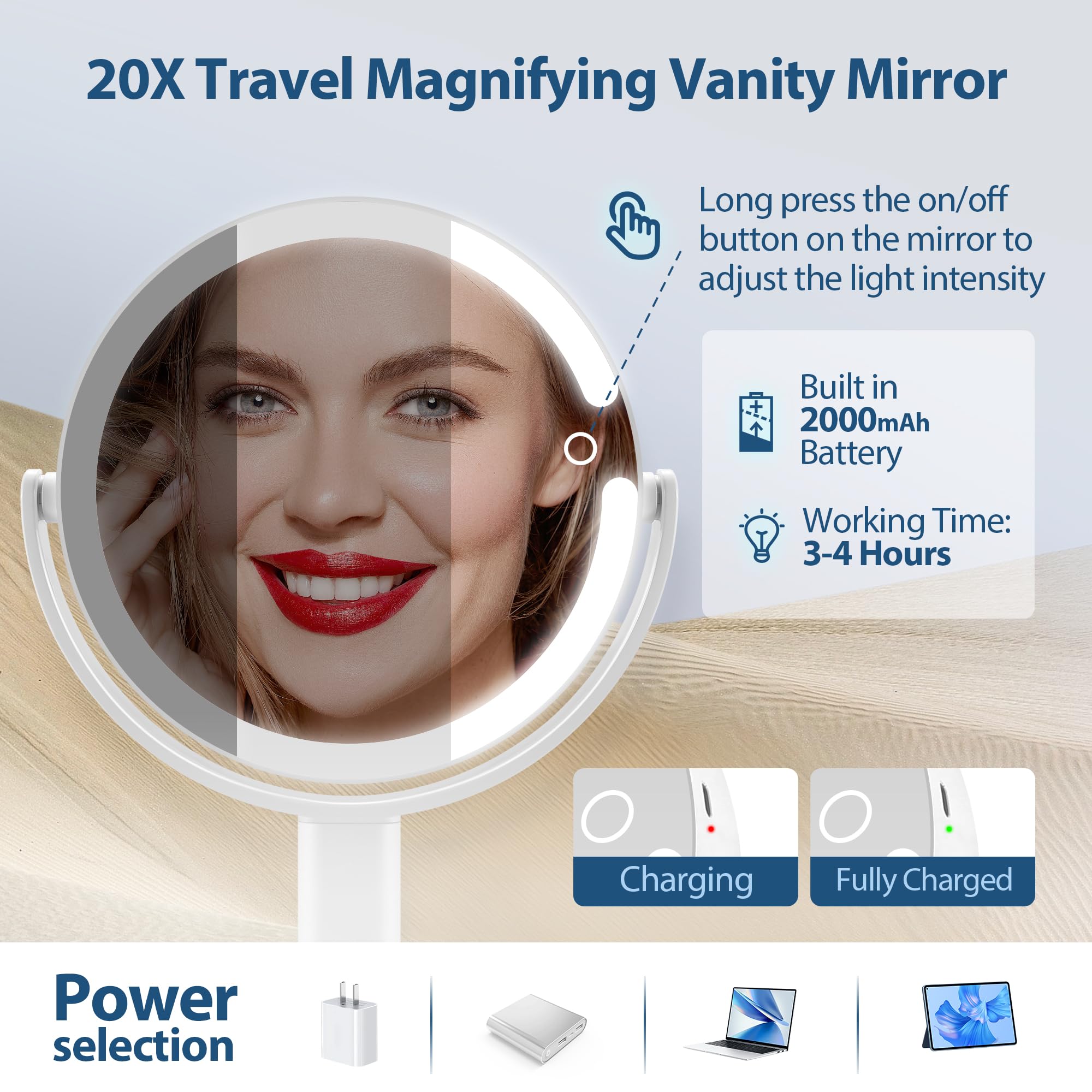 MIYADIVA mirror rotated 360 degrees for flexible angles