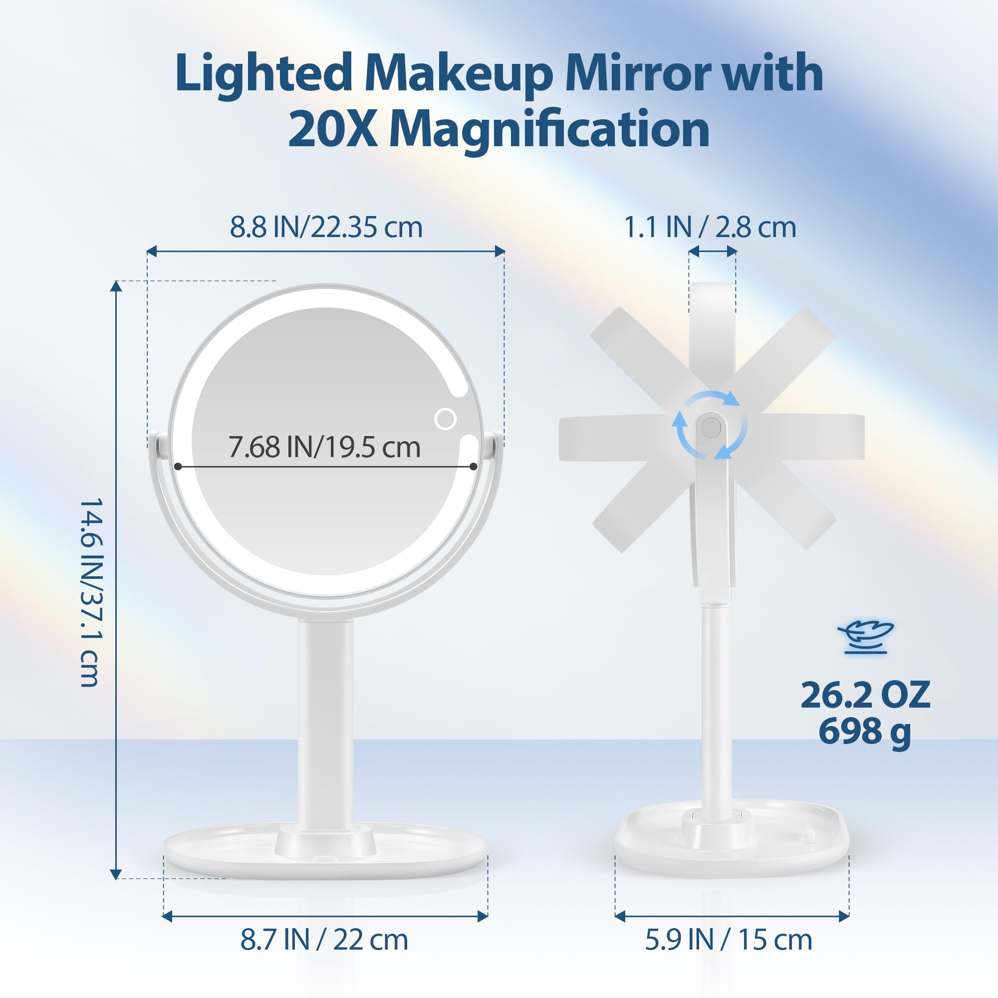 MIYADIVA detachable travel mirror designed for easy packing