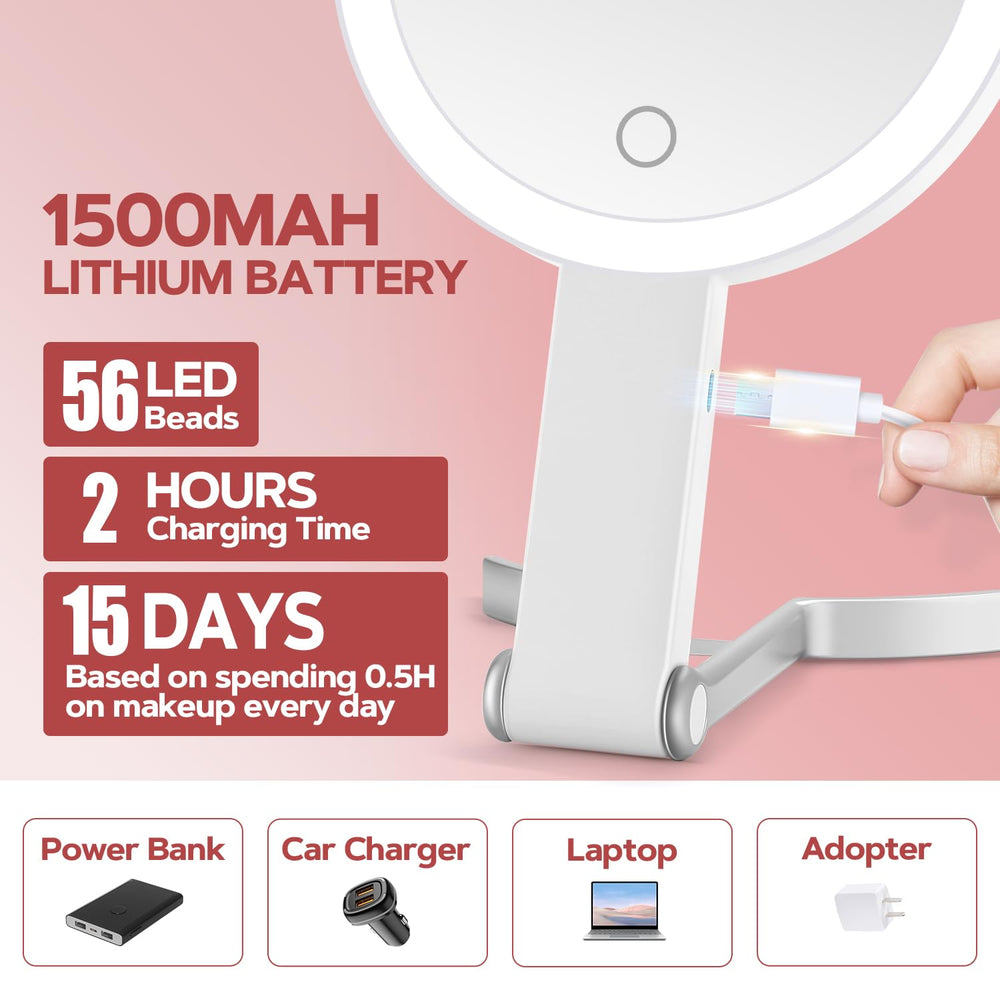 MIYADIVA handheld mirror with handle enables flexible touch-ups on the go.