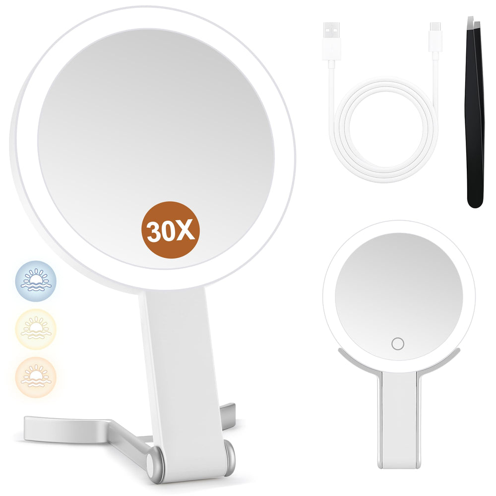 MIYADIVA magnifying mirror folded-compact offers portable makeup inspection for on-the-go touchups