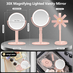 MIYADIVA makeup mirror 30x magnification precise eyelash work and skin detail checks.