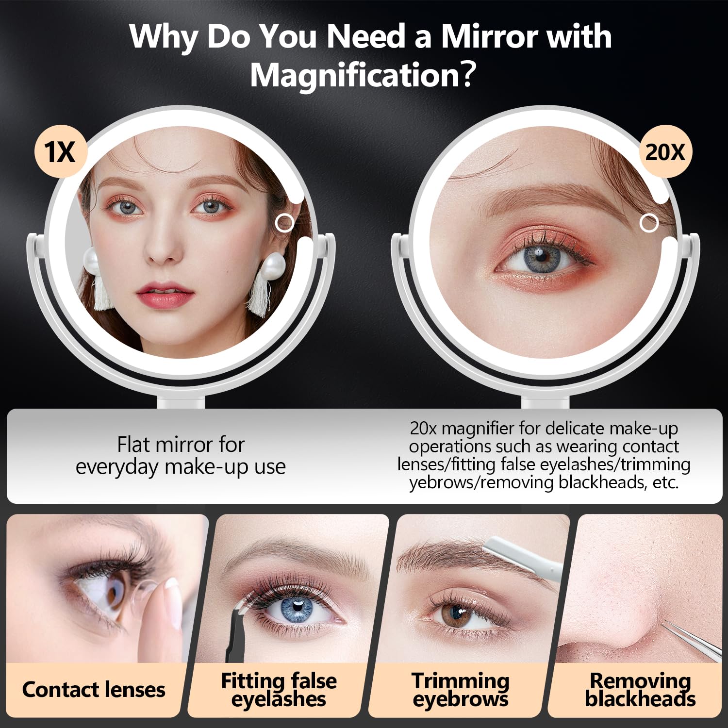 MIYADIVA mirror 360-degree rotation offers flexible viewing angles during application.